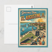 Grüße aus St. Augustine Retro Postkarte (Vorne/Hinten)