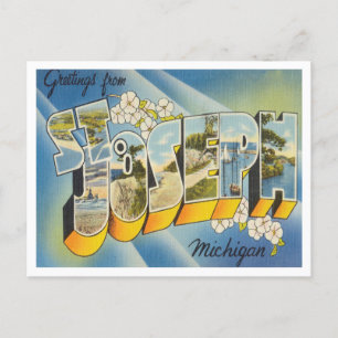 Grüße aus St. Joseph, Michigan Vintage Reise Postkarte