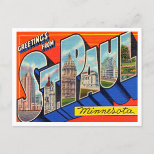 Grüße aus St.Paul, Minnesota Vintage Reise Postkarte