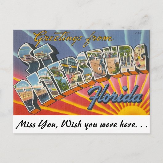 Grüße aus St. Petersburg, Florida Postkarte (Vorderseite)