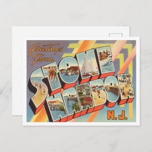 Grüße aus Stone Harbour, New Jersey Travel Postkarte (Vorne/Hinten)
