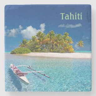 Grüße aus Tahiti Steinuntersetzer
