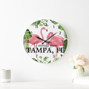 Grüße aus Tampa, FL Große Wanduhr