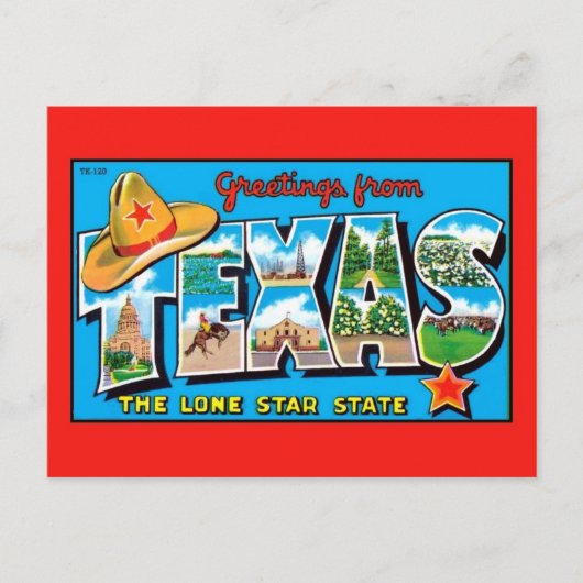 Grüße aus Texas, dem Lone Star Staat Postkarte (Vorderseite)