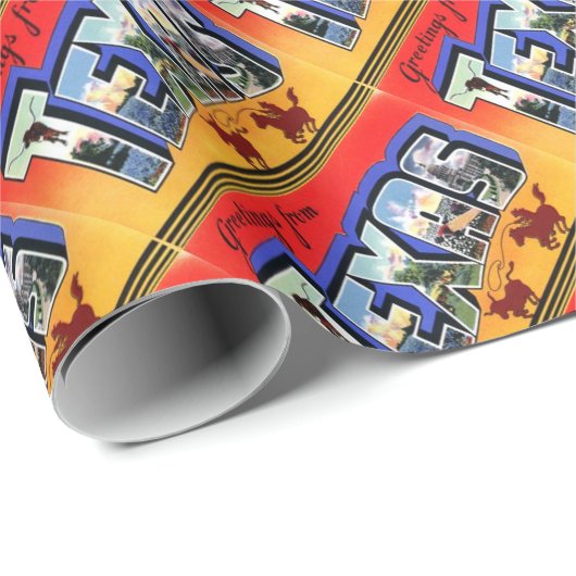 Grüße aus Texas Geschenkpapier (Rolleneckpunkt)