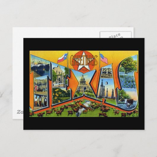 Grüße aus Texas Postkarte (Vorne/Hinten)