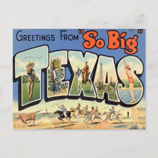 Grüße aus Texas Postkarte (Vorderseite)