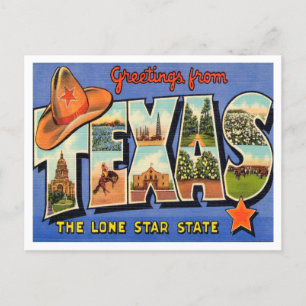 Grüße aus Texas, The Lone Star State Reise Postkarte