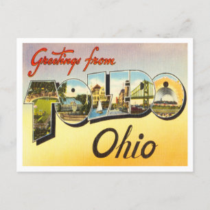 Grüße aus Toledo, Ohio Vintage Reise Postkarte