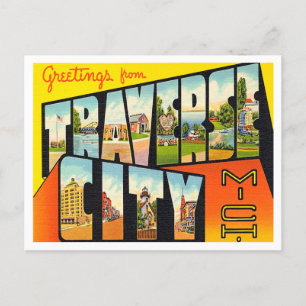 Grüße aus Traverse City, Michigan Reise Postkarte