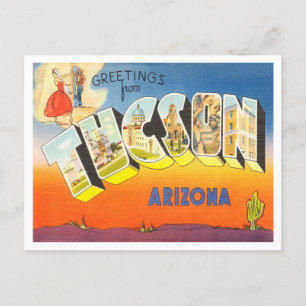Grüße aus Tucson, Arizona Vintage Reise Postkarte