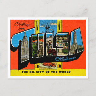 Grüße aus Tulsa, Oklahoma Vintage Reise Postkarte