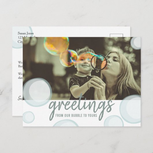 Grüße aus unserem blühenden Foto der sozialen Dist Postkarte (Vorne/Hinten)