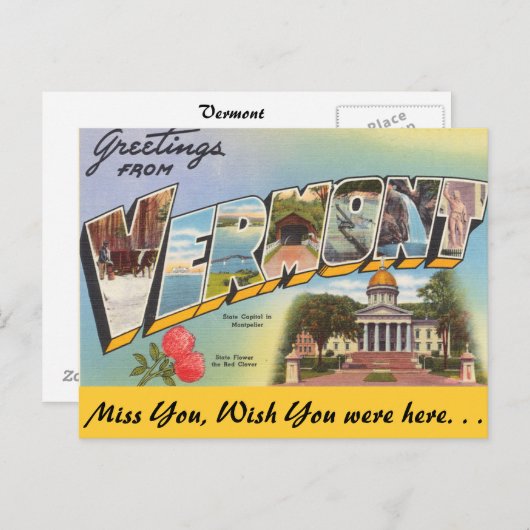 Grüße aus Vermont Postkarte (Vorne/Hinten)