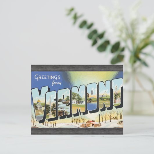 Grüße aus Vermont, Vintag Postkarte (Stehend Vorderseite)