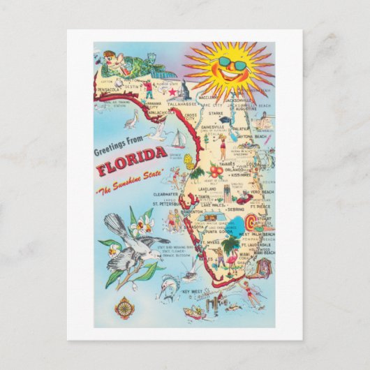 Grüße aus Vintagen Postkarten von Florida (Vorderseite)