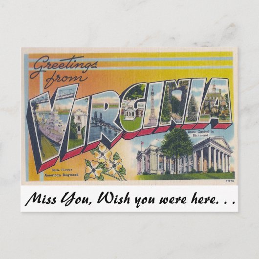 Grüße aus Virginia Postkarte (Vorderseite)