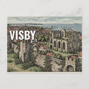 Grüße aus Visby, Schweden Reise-Postkarte Postkarte