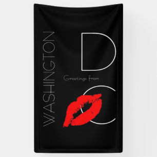Grüße aus Washington D.C. Red Lipstick Kiss Banner