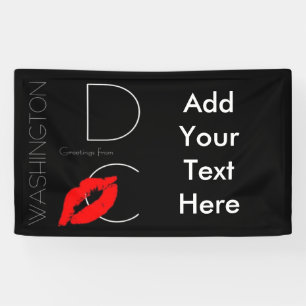 Grüße aus Washington D.C. Red Lipstick Kiss Banner