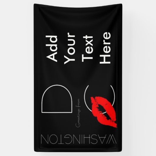 Grüße aus Washington D.C. Red Lipstick Kiss Banner (Vertikal)