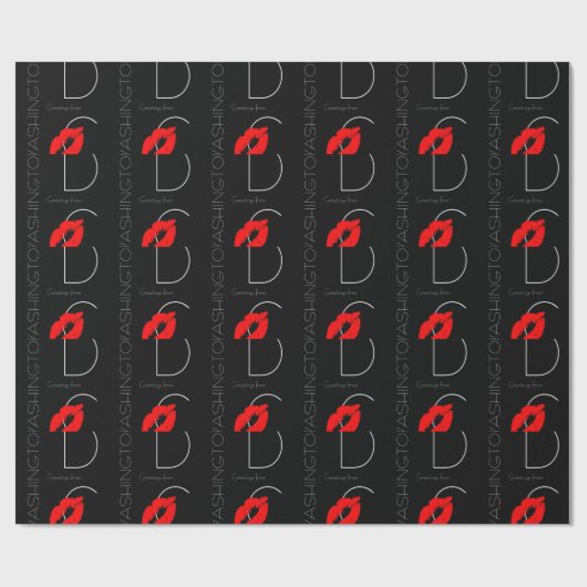 Grüße aus Washington D.C. Red Lipstick Kiss Geschenkpapier (Flach)