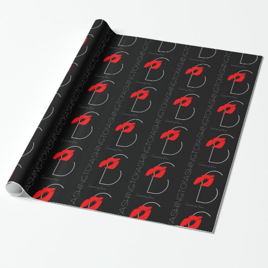 Grüße aus Washington D.C. Red Lipstick Kiss Geschenkpapier (Ungerollt)