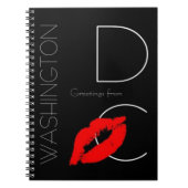 Grüße aus Washington D.C. Red Lipstick Kiss Notizblock (Vorderseite)