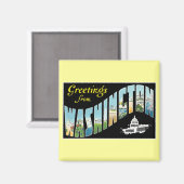 Grüße aus Washington D.C.! Vintage Postkarte Magnet (Vorderseite/Rückseite)