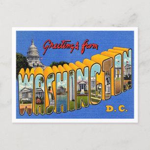 Grüße aus Washington D.C. Vintage Reise Postkarte