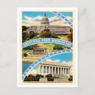 Grüße aus Washington, D. C. Vintage Reise Postkarte
