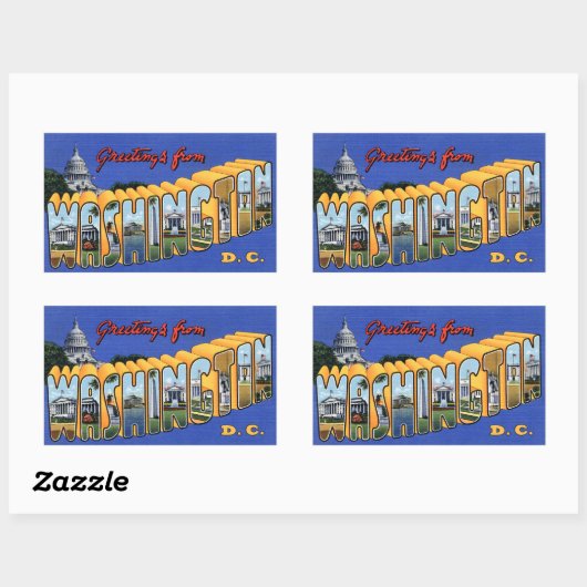 Grüße aus Washington DC! Rechteckiger Aufkleber (Blatt)