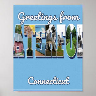 Grüße aus Waterford Connecticut Fotodruck Poster