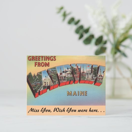 Grüße aus Waterville Postkarte (Stehend Vorderseite)