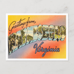 Grüße aus Waynesboro, Virginia Vintage Reise Postkarte