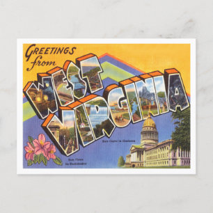 Grüße aus West Virgini Vintage Travel Postkarte