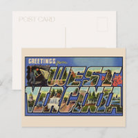 Grüße aus West Virginia Grossbuchstaben Vintag