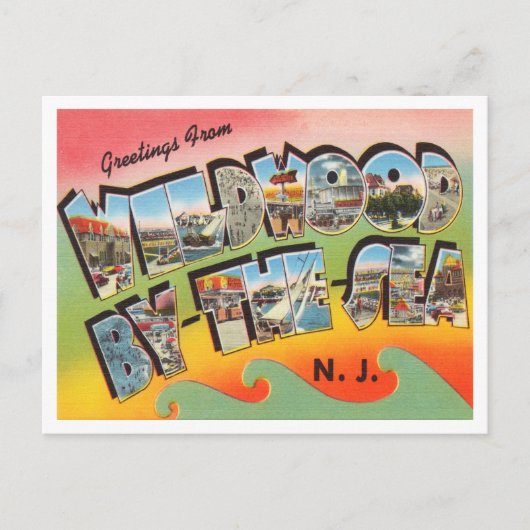 Grüße aus Wildwood am Meer, New Jersey Postkarte (Vorderseite)
