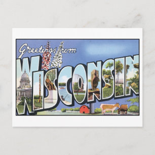 Grüße aus Wisconsin Vintage-Postkarte Postkarte