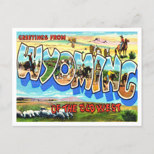 Grüße aus Wyoming der Alten Westreise Postkarte