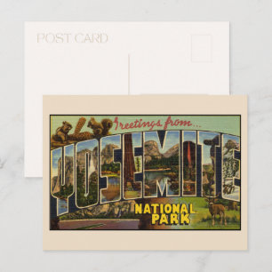 Grüße aus Yosemite Großbuchstaben Vintage Postkarte