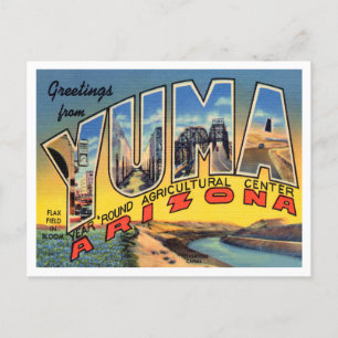 Grüße aus Yuma, Arizona Vintage Reise Postkarte