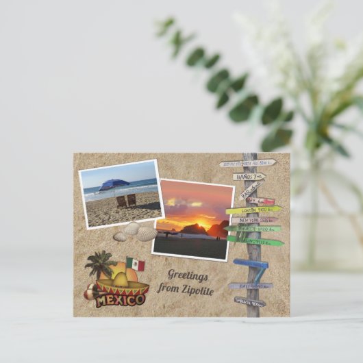 Grüße aus Zipolite, Mexiko Postkarte (Stehend Vorderseite)