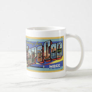 Grüße Cape- Codvon der Vintagen Postkarten-Tasse Kaffeetasse
