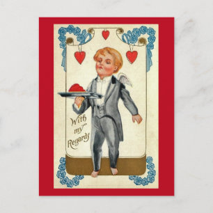 Grüße Cupid Smoking Valentinstag Elegant Vintage Feiertagspostkarte