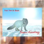 Grüße der Jahreszeit — Arktischer Fuchs Fensteraufkleber (Blatt 2)