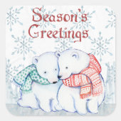 Grüße der Jahreszeit Quadratischer Aufkleber (Vorderseite)