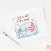 Grüße der Jahreszeit Quadratischer Aufkleber (Umschlag)