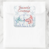 Grüße der Jahreszeit Quadratischer Aufkleber (Tasche)