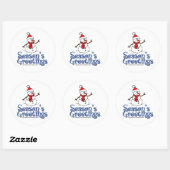 Grüße der Jahreszeit Runder Aufkleber (Blatt)